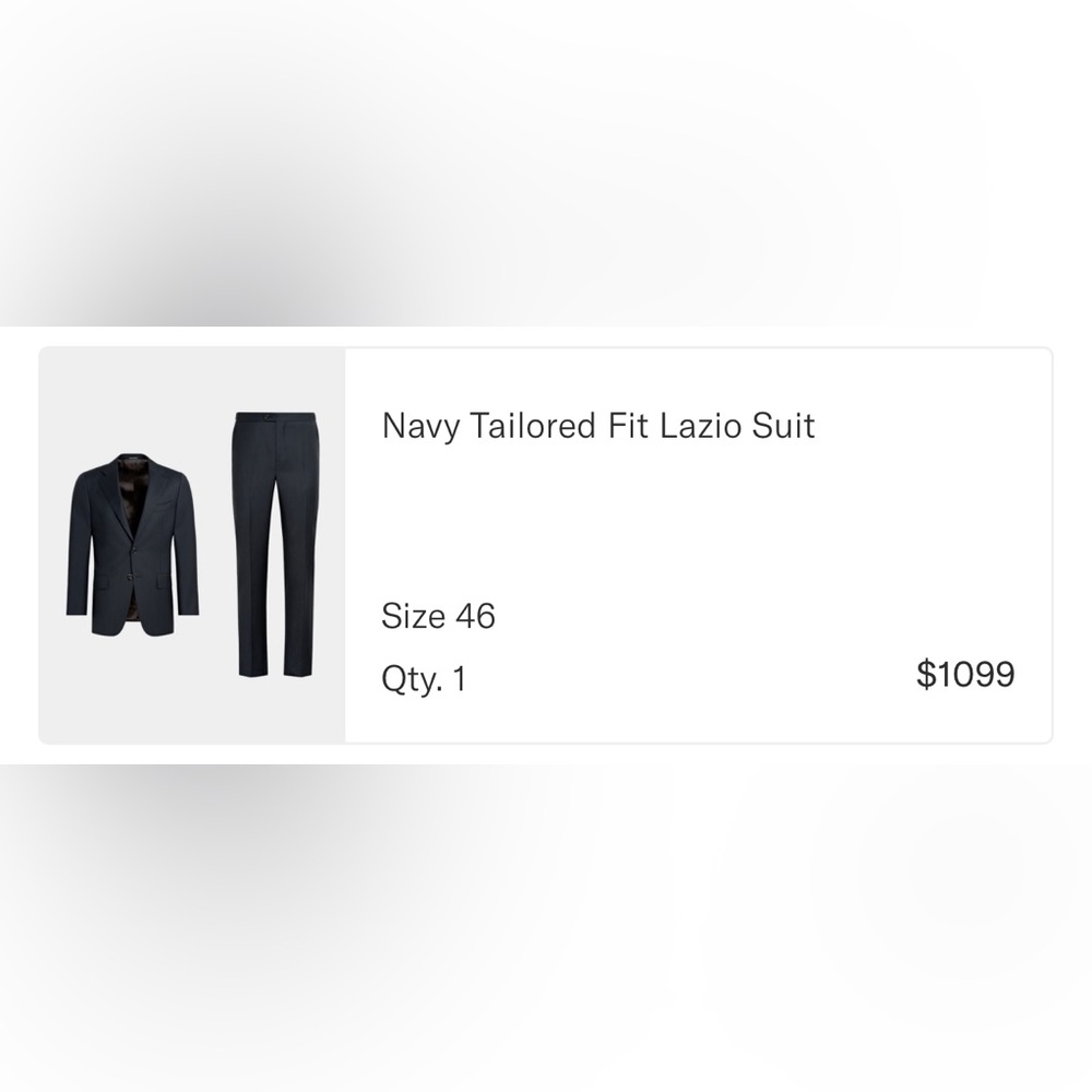 Navy tailored fit lazio suit size 46